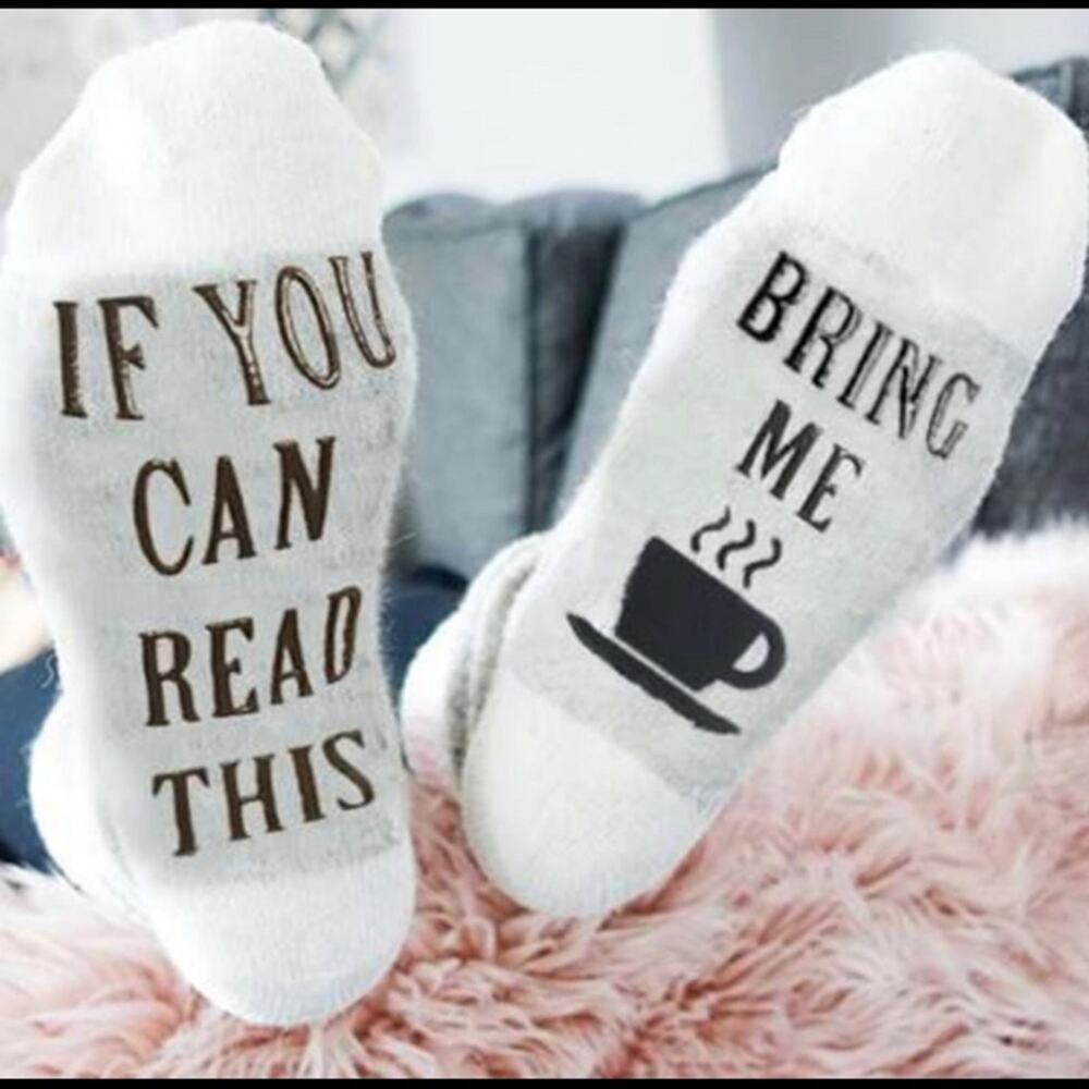 "If you can Red this Bring me" Coffee Socks